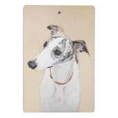 Whippet, Englisch Whippet, Verschluss, Weiß, Mini Klemmbrett (Rückseite)