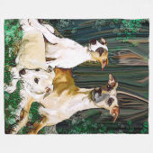 Whippet Family Blanket Fleecedecke (Vorderseite (Horizontal))