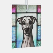 Whippet "Festes Glas" Ornament Aus Glas (Vorderseite Rechts)