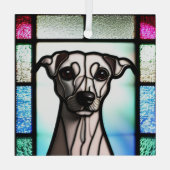 Whippet "Festes Glas" Ornament Aus Glas (Rückseite)