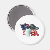 Whippet-Flag Magnet (Vorderseite/Rückseite)