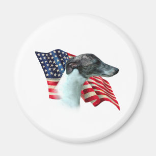 Whippet-Flag Magnet