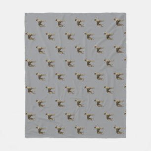 Whippet-Flanelldecke mit grauem Hintergrund Fleecedecke