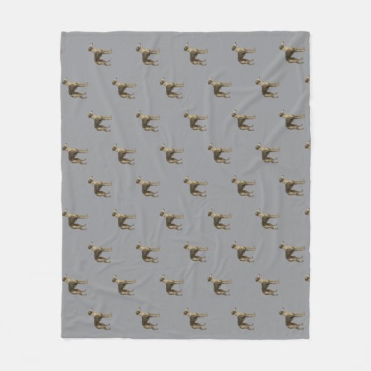 Whippet-Flanelldecke mit grauem Hintergrund Fleecedecke (Vorderseite)