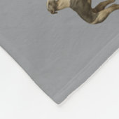 Whippet-Flanelldecke mit grauem Hintergrund Fleecedecke (Ecke)