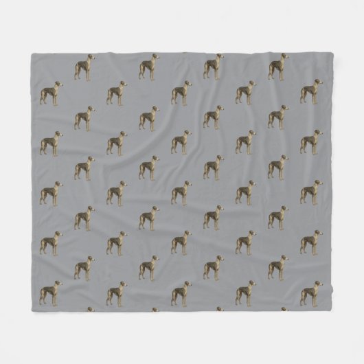 Whippet fleece blanket with grey background (Vorderseite (Horizontal))