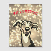 Whippet Frohe Weihnachten Magnetkarte (Vorderseite)