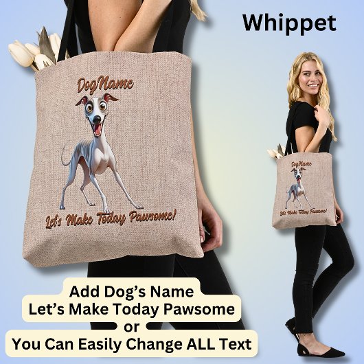 Whippet - Fügen Sie den Namen des Hundes hinzu, än Tasche