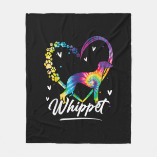 Whippet Gefärbte Krawatte Rainbow Dog Lover T - Sh Fleecedecke