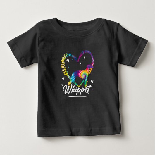 Whippet Gefärbte Krawatte Regenbogen Hund Lover Ge Baby T-shirt (Vorderseite)