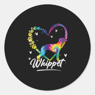 Whippet Gefärbte Krawatte Regenbogen Hund Lover Ge Runder Aufkleber