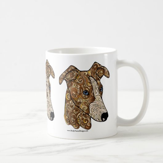Whippet Gekritzel-Kaffee-Tasse Kaffeetasse (Rechts)