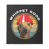 Whippet Good Funny 80er Music Dog Design Notizblock (Vorderseite)