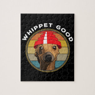 Whippet Good Funny 80er Music Dog Design Puzzle