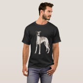 Whippet grau-weiß T-Shirt (Vorne ganz)
