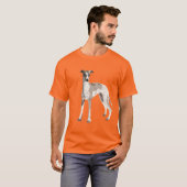 Whippet grau-weiß T-Shirt (Vorne ganz)