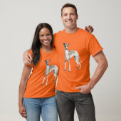 Whippet grau-weiß T-Shirt (Unisex)