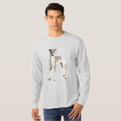 Whippet grau-weiß T-Shirt (Vorne ganz)