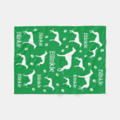 Whippet Green Personalisiert Dog Blanket Fleecedecke (Vorderseite (Horizontal))