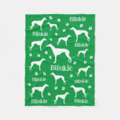 Whippet Green Personalisiert Dog Blanket Fleecedecke (Vorderseite)