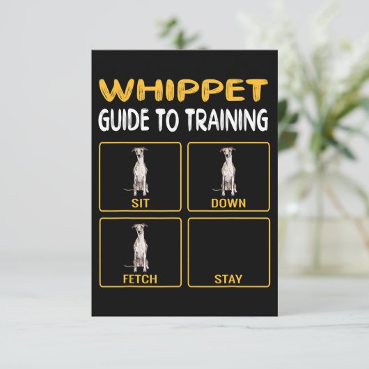 Whippet Guide to Training Hunde Obedience Dankeskarte (Stehend Vorderseite)