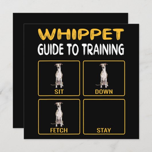 Whippet Guide to Training Hunde Obedience Einladung (Vorne/Hinten)