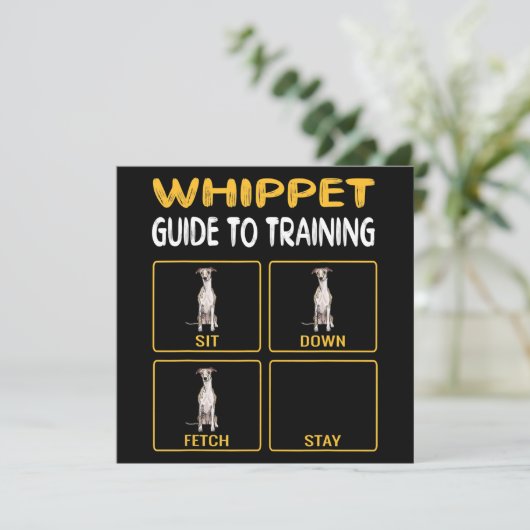 Whippet Guide to Training Hunde Obedience Einladung (Stehend Vorderseite)