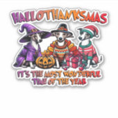 Whippet Halloween Thanksgiving Christmas Oversized Aufkleber (Vorderseite)
