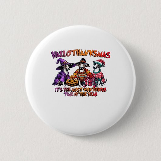 Whippet Halloween Thanksgiving Christmas Oversized Button (Vorderseite)