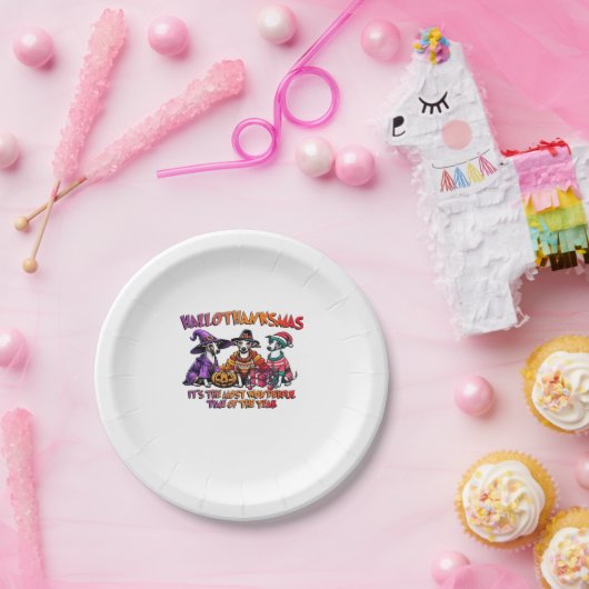 Whippet Halloween Thanksgiving Christmas Oversized Pappteller (Party)