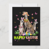 Whippet Happy Oster Bunny Egg Ostern Geschenk Kind Einladung (Vorderseite)