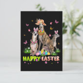 Whippet Happy Oster Bunny Egg Ostern Geschenk Kind Einladung (Stehend Vorderseite)