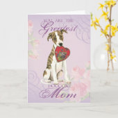 Whippet Heart Mama Karte (Gelbe Blume)
