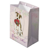 Whippet Heart Mama Mittlere Geschenktüte (Rückseite Schrägansicht)