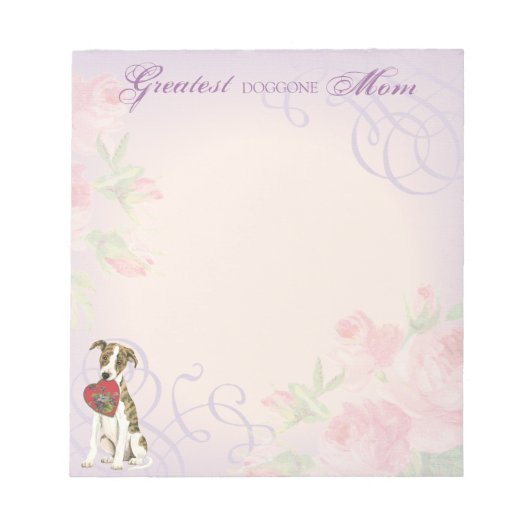 Whippet Heart Mama Notizblock (Vorderseite)