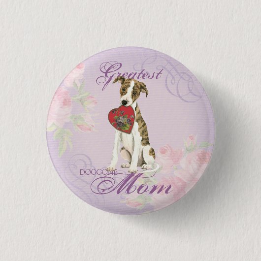 Whippet Heart Mom Button (Vorderseite)
