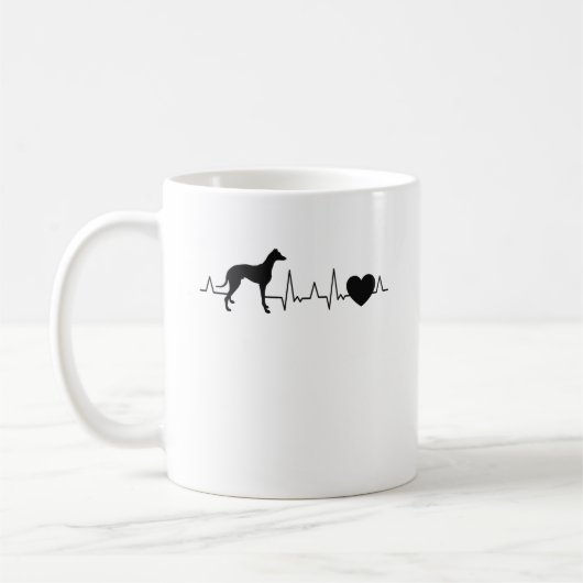 Whippet Herzschlag Windhund Sighthound Kaffeetasse (Links)