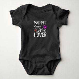 Whippet Hugger Wine Lover Dog Mama oder Hunde Vate Baby Strampler