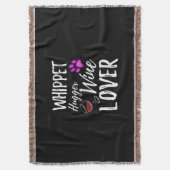 Whippet Hugger Wine Lover Dog Mama oder Hunde Vate Decke (Vorderseite Vertikal)