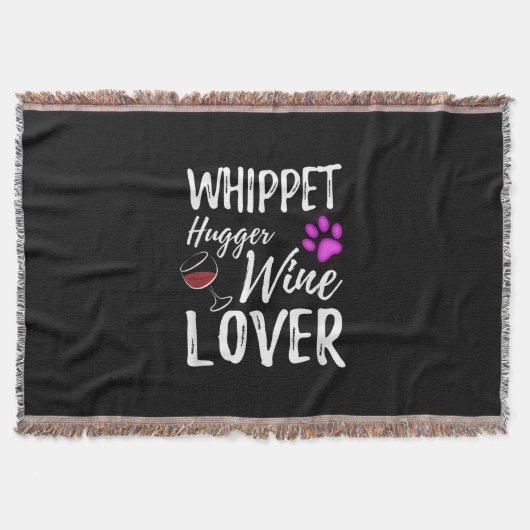 Whippet Hugger Wine Lover Dog Mama oder Hunde Vate Decke (Vorderseite)