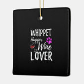 Whippet Hugger Wine Lover Dog Mama oder Hunde Vate Keramikornament (Links)
