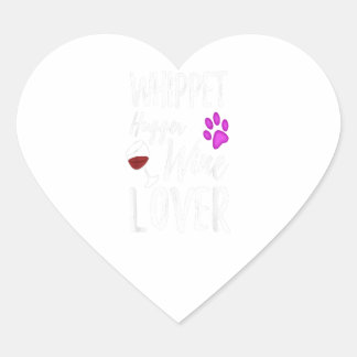 Whippet Hugger Wine Lover Dog Mom or Dog Dad Gift Herz-Aufkleber