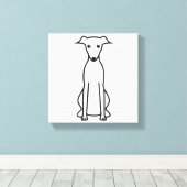 Whippet Hund Cartoon Leinwanddruck (Insitu (Holzboden))