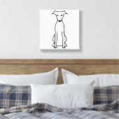 Whippet Hund Cartoon Leinwanddruck (Insitu (Schlafzimmer))