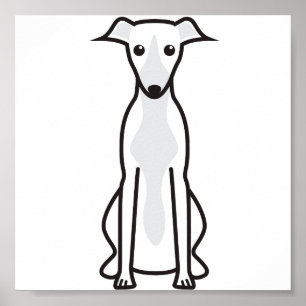 Whippet Hund Cartoon Poster