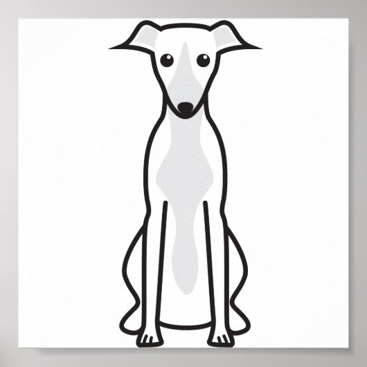 Whippet Hund Cartoon Poster (Vorne)