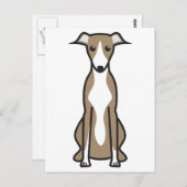 Whippet Hund Cartoon Postkarte (Vorne/Hinten)