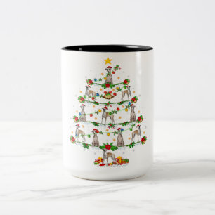 Whippet Hund Lover Lighting Weihnachten Zweifarbige Tasse