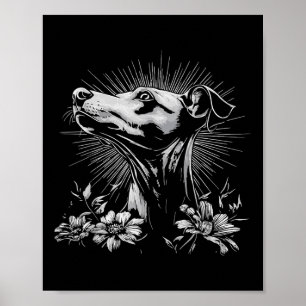 Whippet Hund Lover Retro Stil Tattoo _1 Poster