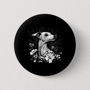 Whippet Hund Lover Retro Stil Tattoo Button